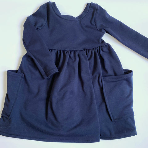 NAVY ROMPER & DRESS - READY TO SHIP